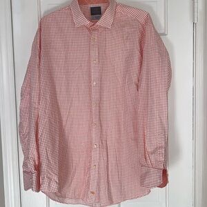 Thomas Dean size xxl orange checkered shirt nwot